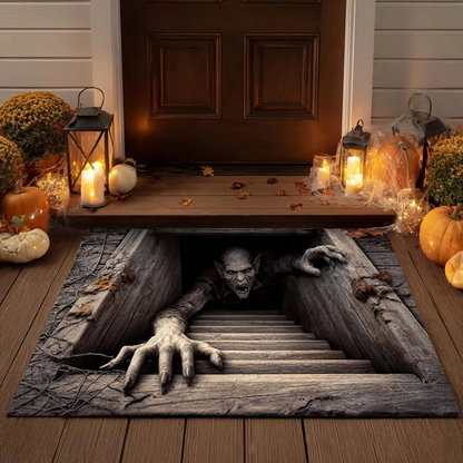 🔥2026 HOT SALE🔥Halloween Front Door Mat – Festive 3D Visual Skull