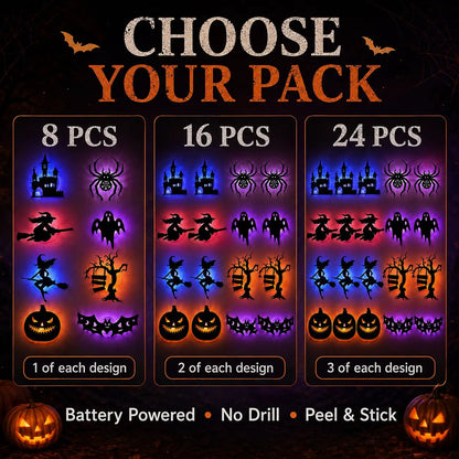 🎃 Halloween LED Silhouette Wall Light Stickers 🎃