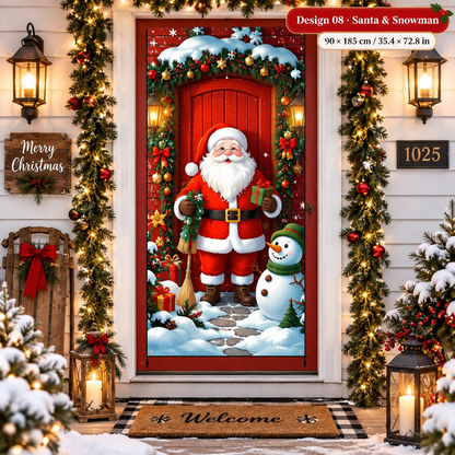 🎄 50% OFF NOW! Christmas Door Cover – Instant Festive Front Door Makeover