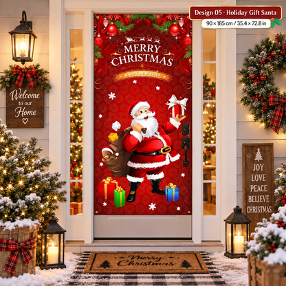🎄 50% OFF NOW! Christmas Door Cover – Instant Festive Front Door Makeover