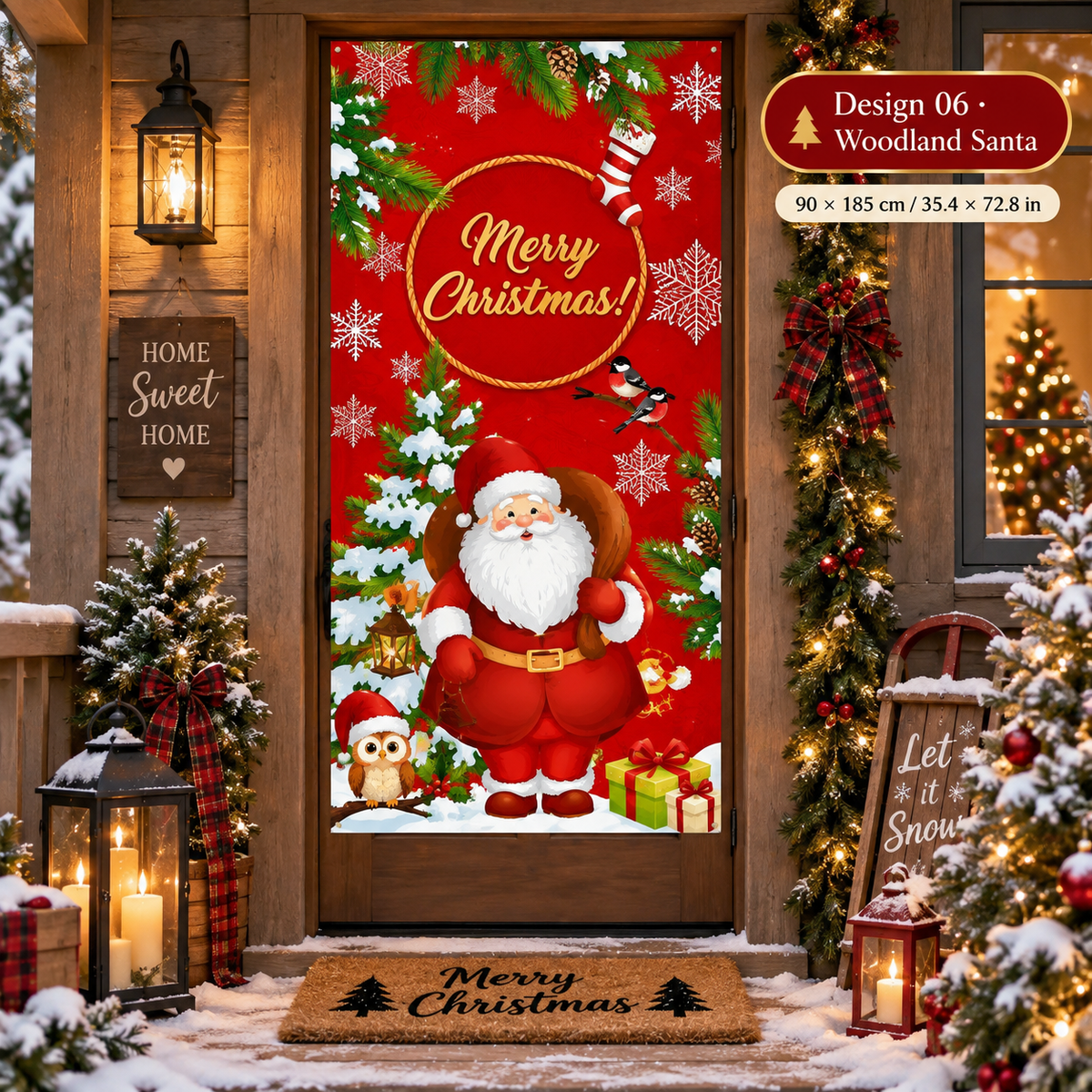 🎄 50% OFF NOW! Christmas Door Cover – Instant Festive Front Door Makeover