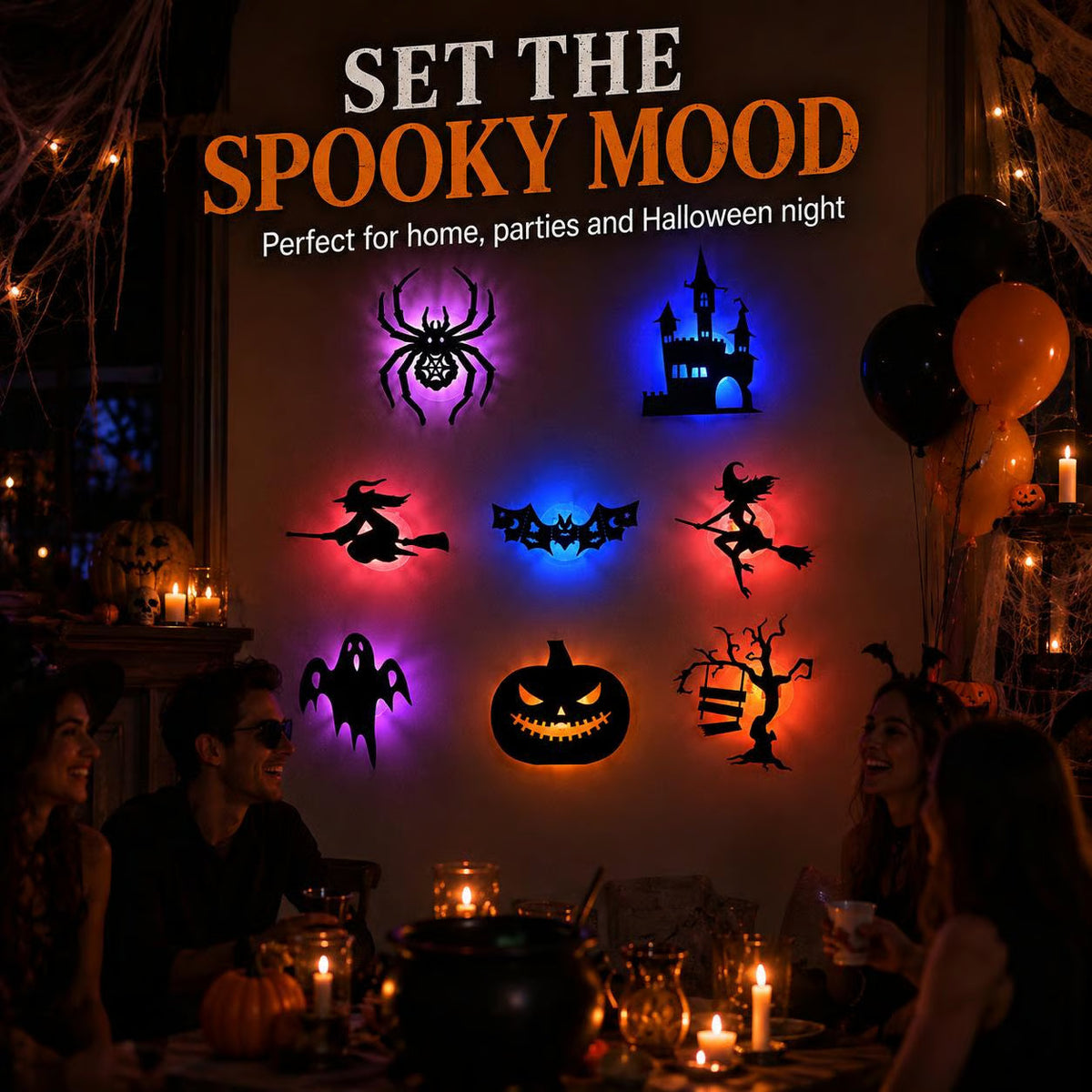 🎃 Halloween LED Silhouette Wall Light Stickers 🎃