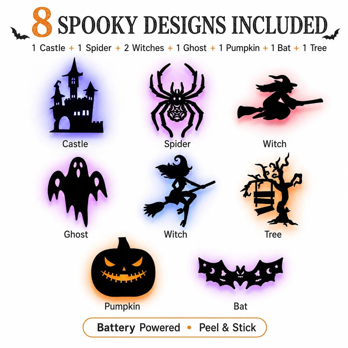🔥Last Day Promotion 50% OFF|🎃 Halloween LED Silhouette Wall Light Stickers