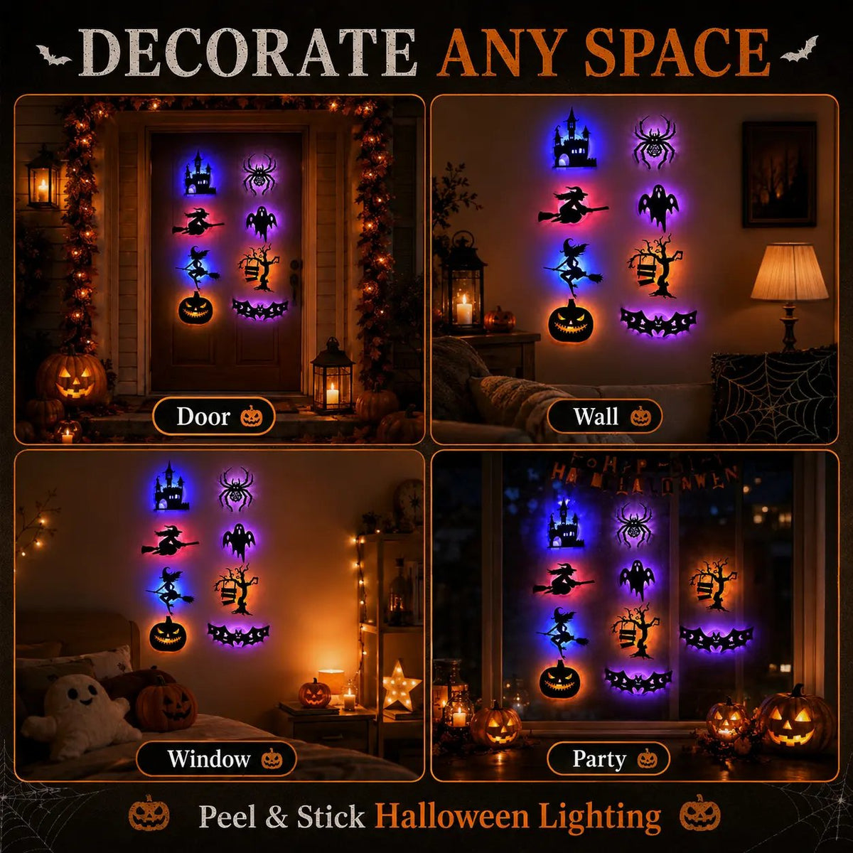 🎃 Halloween LED Silhouette Wall Light Stickers 🎃