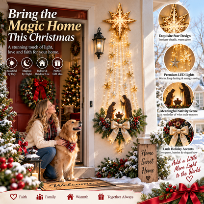 ✨Last Day 49% OFF✨✝️ Bethlehem Star – Lighted Nativity Wall Decor（Upsell）