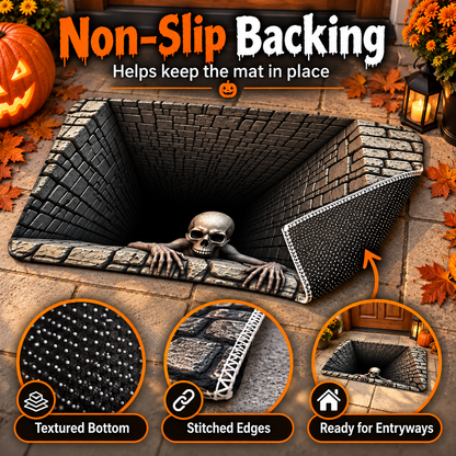 🔥2026 HOT SALE🔥Halloween Front Door Mat – Festive 3D Visual Skull