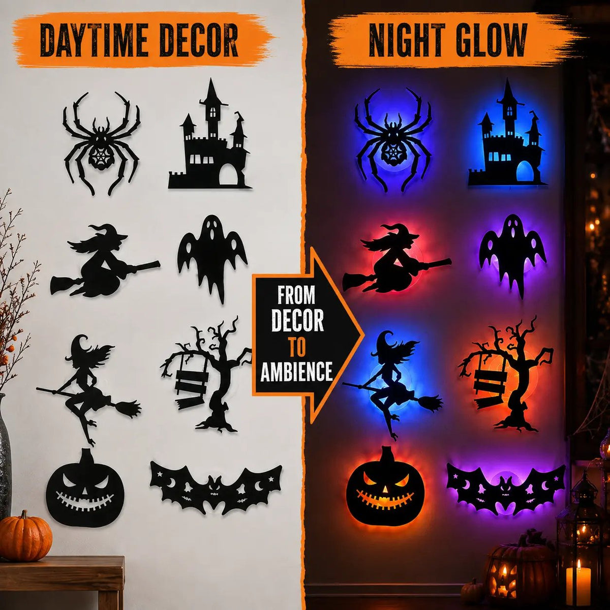 🎃 Halloween LED Silhouette Wall Light Stickers 🎃