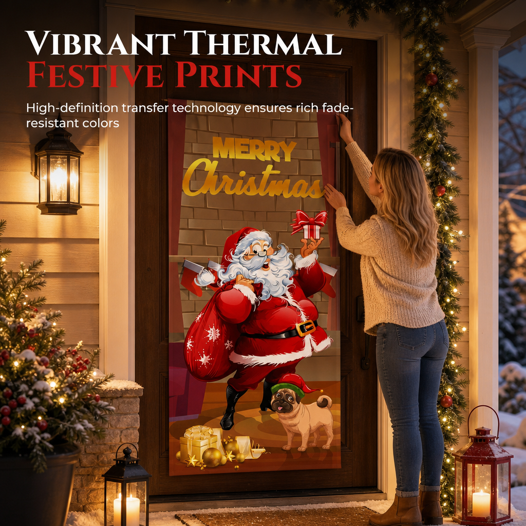 🎄 50% OFF NOW! Christmas Door Cover – Instant Festive Front Door Makeover