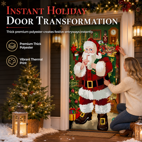 🎄 50% OFF NOW! Christmas Door Cover – Instant Festive Front Door Makeover