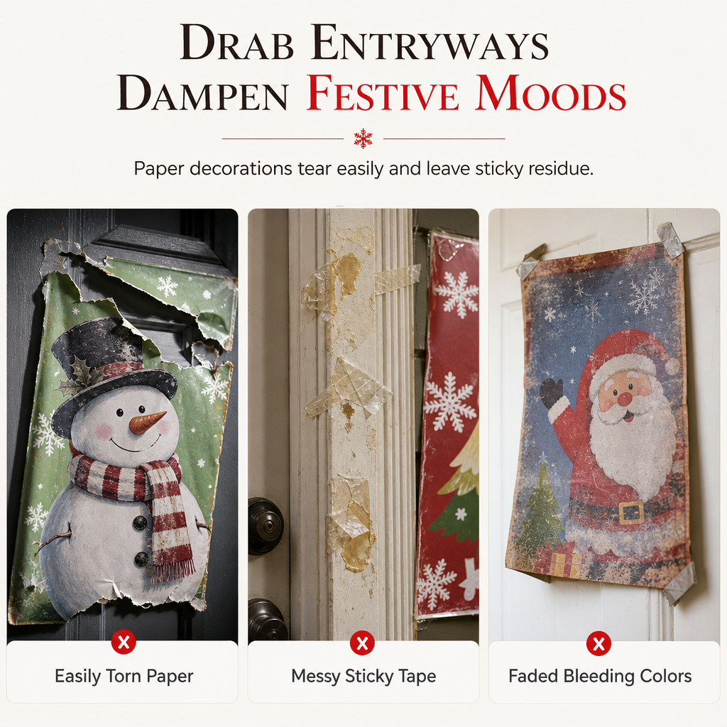 🎄 50% OFF NOW! Christmas Door Cover – Instant Festive Front Door Makeover